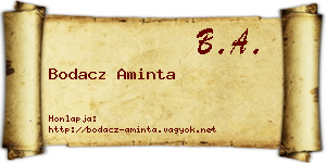 Bodacz Aminta névjegykártya